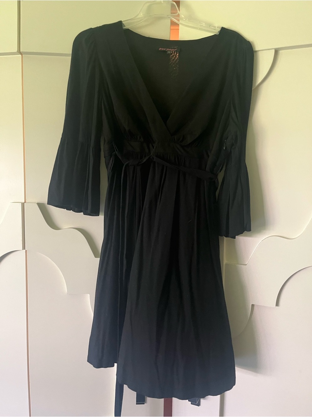 Betsy Johnson Black V-Neck Empire Waist Dress